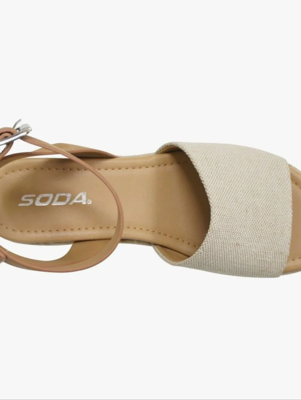 Soda Topic Open Toe Buckle Ankle Strap Espadrilles Flatform Wedge Casual Sandal